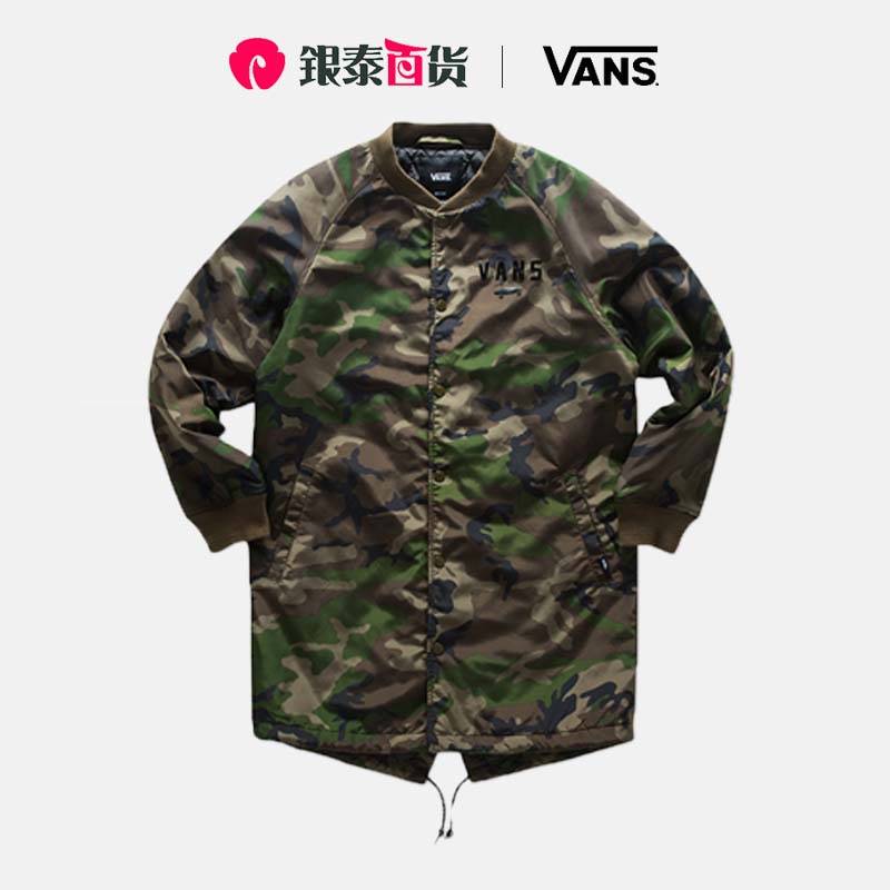 清仓vans范斯男装2022秋季新款立领迷彩棉服夹克外套vn0a33y697i