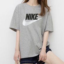 Nike耐克女装夏季针织半袖灰色纯棉运动服男装情侣短袖T恤AR5005