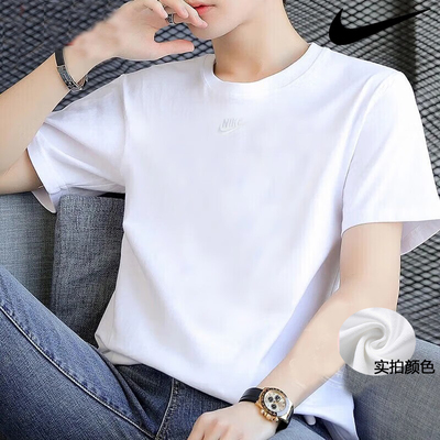 Nike耐克纯色短袖棉男T恤