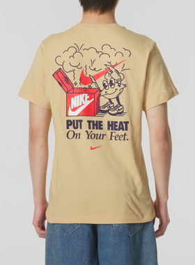 Nike耐克运动短袖男士纯棉透气休闲T恤宽松五分袖FV3755