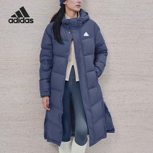 Adidas/阿迪达斯2025冬季新款男女保暖过膝长款运动羽绒服KQ5536