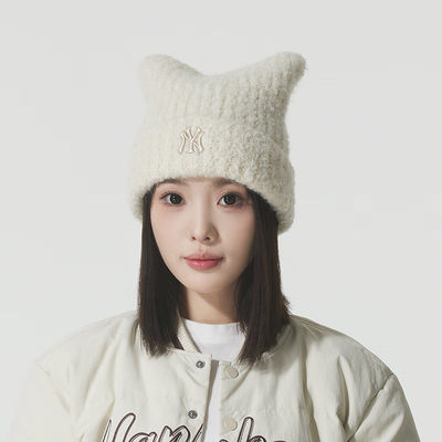 MLB男帽女保暖绒线时尚休
