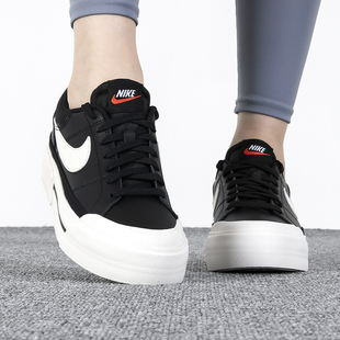 Nike耐克女鞋2022秋季轻便运动休闲鞋黑色厚底透气板鞋DM7590-001
