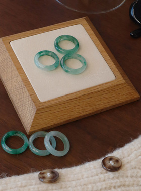 天然飘花非洲翠戒指冰种天然石戒圈高级感中指食指戒指批发