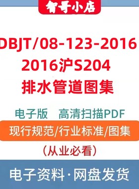 非纸质-DBJT/08-123-2016上海市2016沪S204排水管道图集图集号PDF