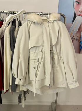 【英英Chili】bu退换 狐狸毛毛领女士整片獭兔派克服 01.20