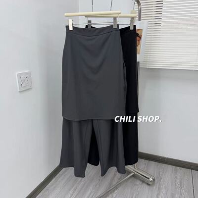 【英英Chili】设计师款长屁帘韩系百搭简约西装阔腿裤Q 03.31