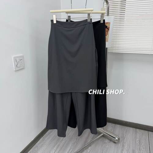 【英英Chili】bu退设计师款长屁帘韩系百搭简约西装阔腿裤Q 03.31