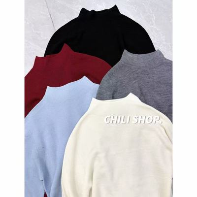 【英英Chili】德国扬子纱中领100全羊毛无缝一体针织打底 10.13