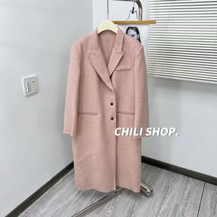 双面尼大衣OR 西装 韩系羊驼绒绵羊毛宽松长款 10.24 英英Chili
