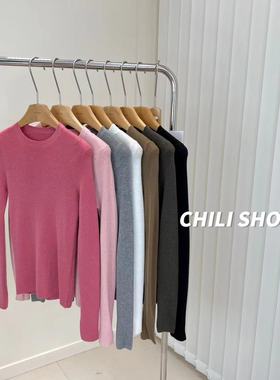 【英英Chili】小圆领赵露思同款羊毛修身柔软针织打底毛衣 09.12