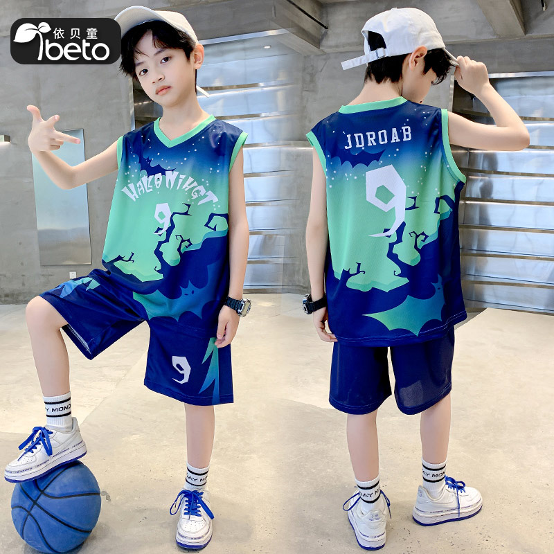 男童篮球服套装夏季薄款2025新款大童运动夏装儿童速干背心球衣