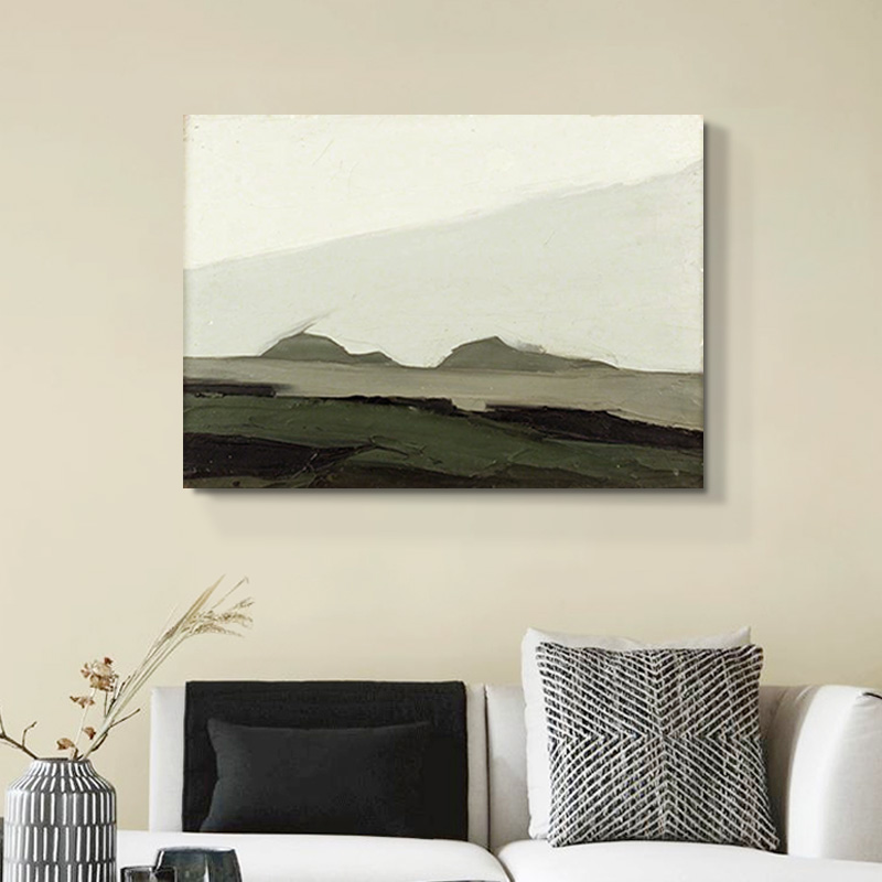 E painting手绘油画 |＜山野＞北欧挂画玄关抽象画餐厅装饰画立体图片