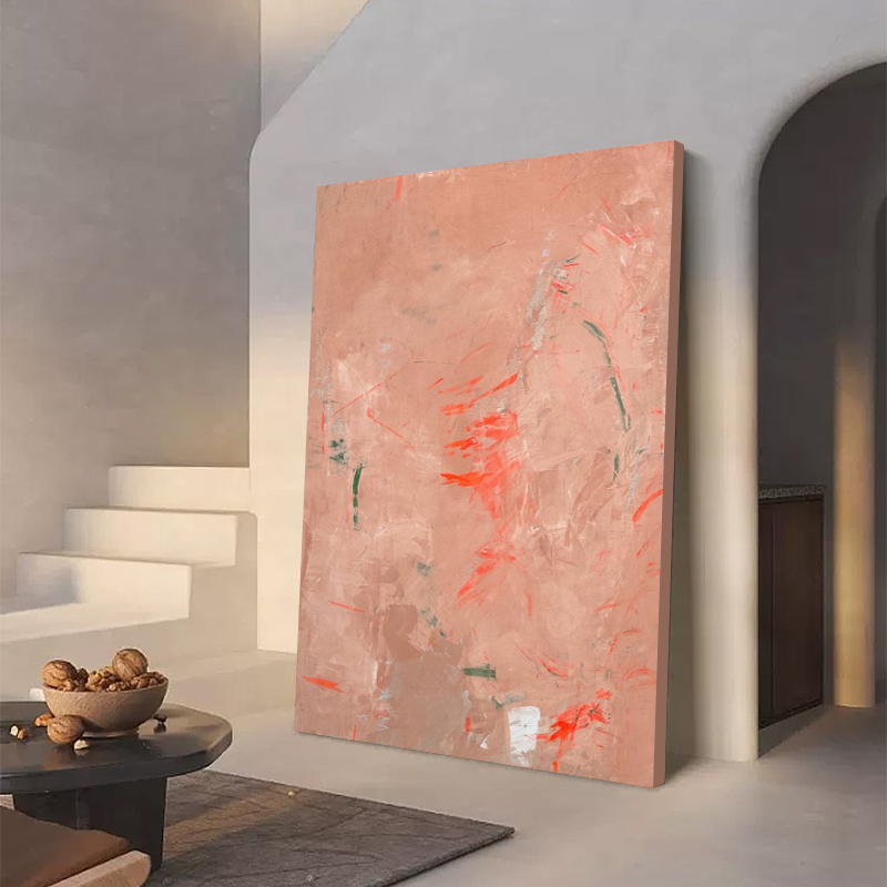 颐画手绘油画《晚霞》玄关装饰画客厅侘寂风挂画手工抽象画立体画图片