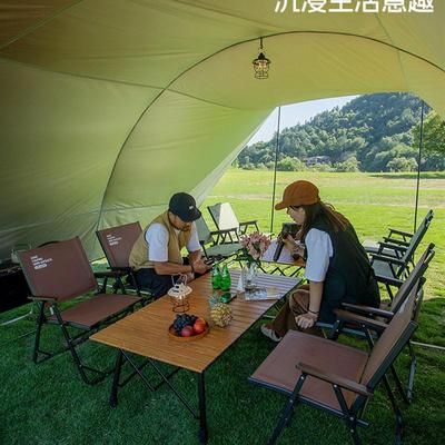 户外折叠便携式隧道超大天幕涂银防晒哈比拱形露营全套装备