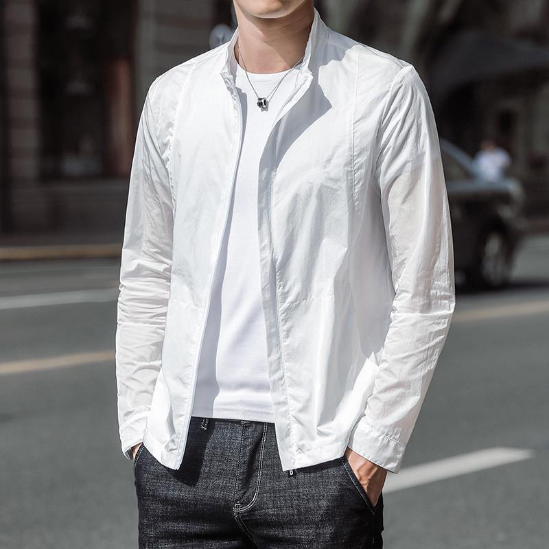 夏季防晒衣男士冰丝薄款外套户外宽松商务立领夹克潮牌防晒服男款
