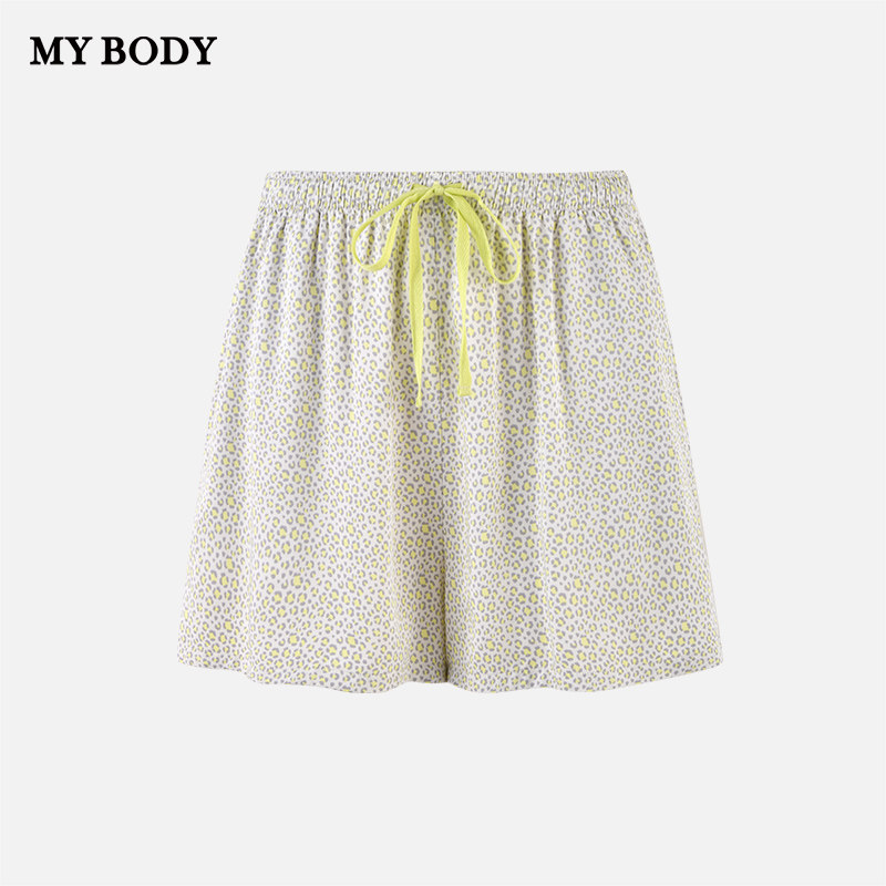 商场同款MYBODY2025秋季薄款时尚印花短裤可外穿宽松居家女