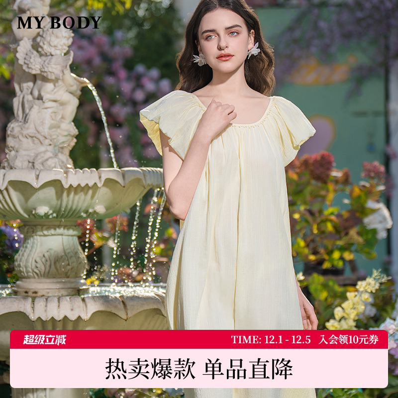 宽松舒适套头家居睡裙长裙