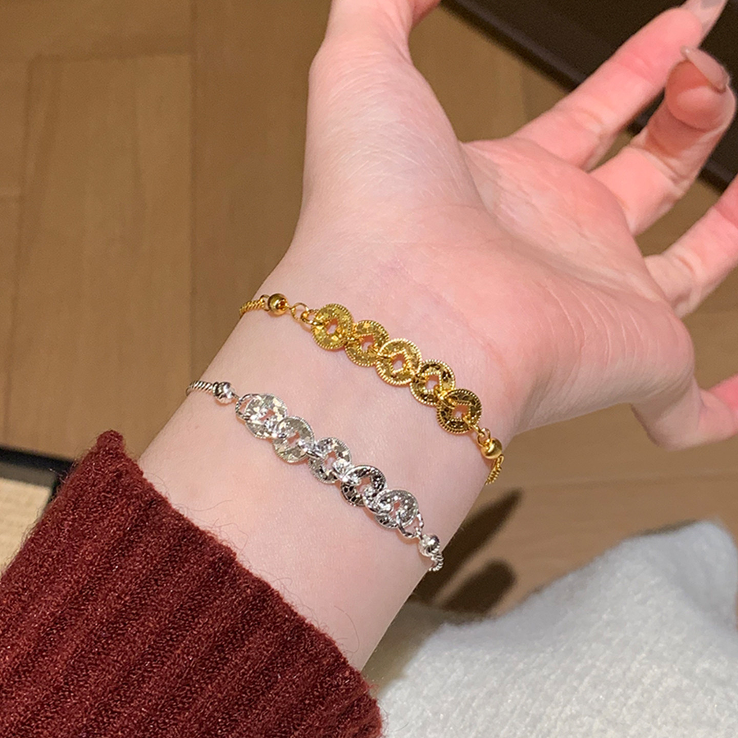 新中式碎冰冰五帝钱手链女款手串马年本命年手链轻奢小众精致手绳,饰品/流行首饰/时尚饰品新,手链,淘宝优惠券,粉丝福利购,淘宝优惠卷