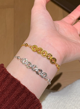 碎冰冰五帝钱手链女新中式本命年