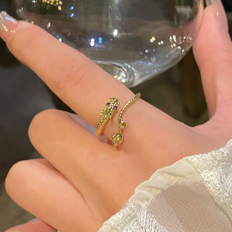 神龙摆尾本命年戒指女平安喜乐