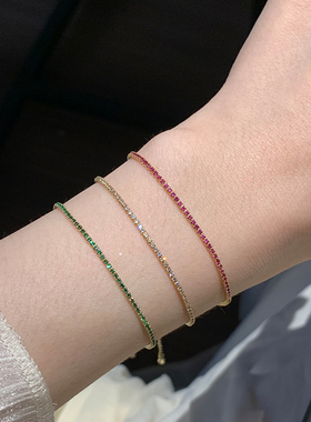 极细排钻手链女简约精致小巧百搭