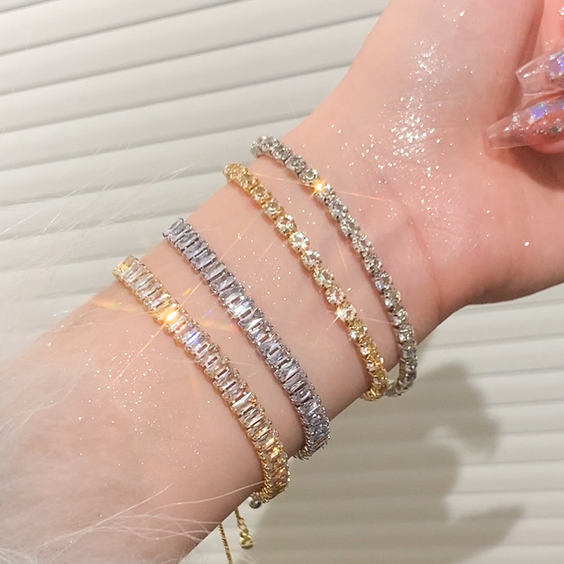 爆闪锆石链条手链女轻奢小众气质