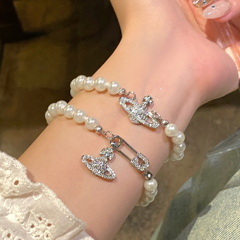 高级感土星珍珠手链女精致手饰品图片