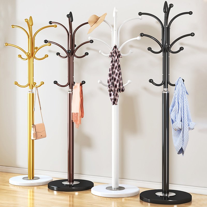 铁艺衣帽架落地卧室内挂衣架家用客厅立式收纳衣服架子置物挂包架
