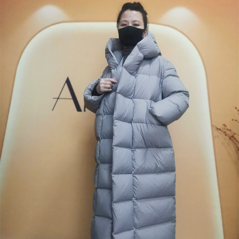 连帽加长款羽绒服女超长冬季保暖大被子2024新款东北冬装外套加厚
