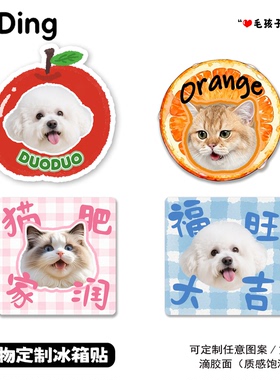 宠物定制冰箱贴滴胶面亚克力小猫咪狗狗头像照片diy磁贴宠物周边