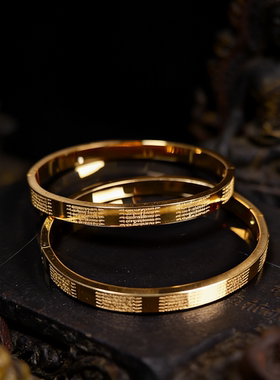 泰国佛牌真品 阿赞拉塔纳 五条文手镯手链 钛钢材质不掉色