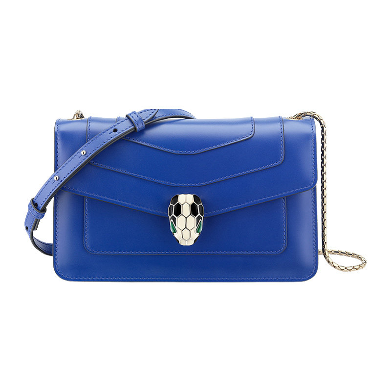 BVLGARI宝格丽女士牛皮经典蛇头锁扣链条单肩斜跨包春夏官方