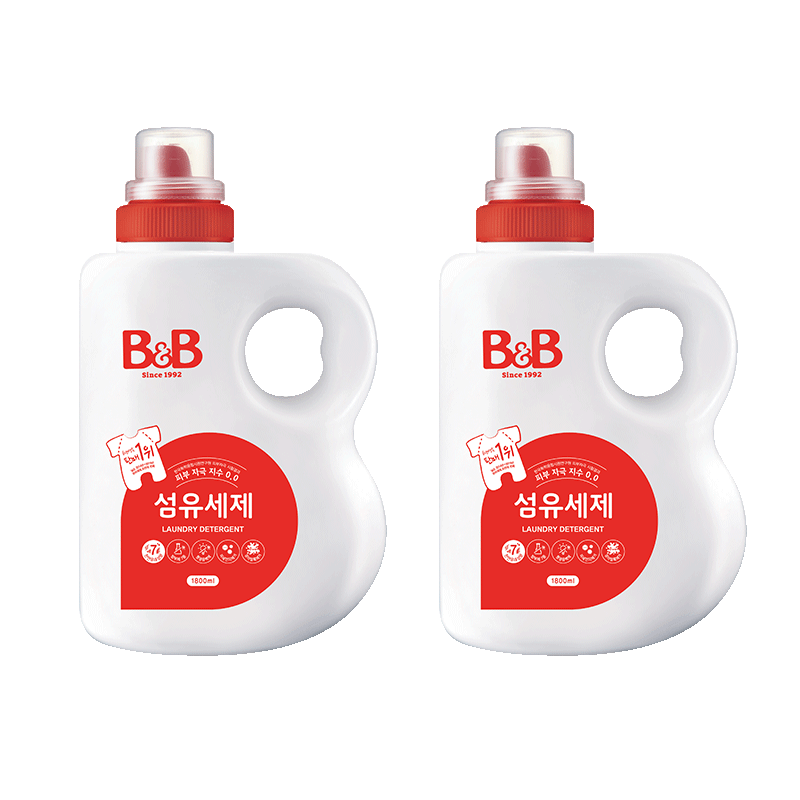 韩国保宁婴儿儿童洗衣液BB洗涤剂1800ml*2瓶宝宝专用洗衣液香草香