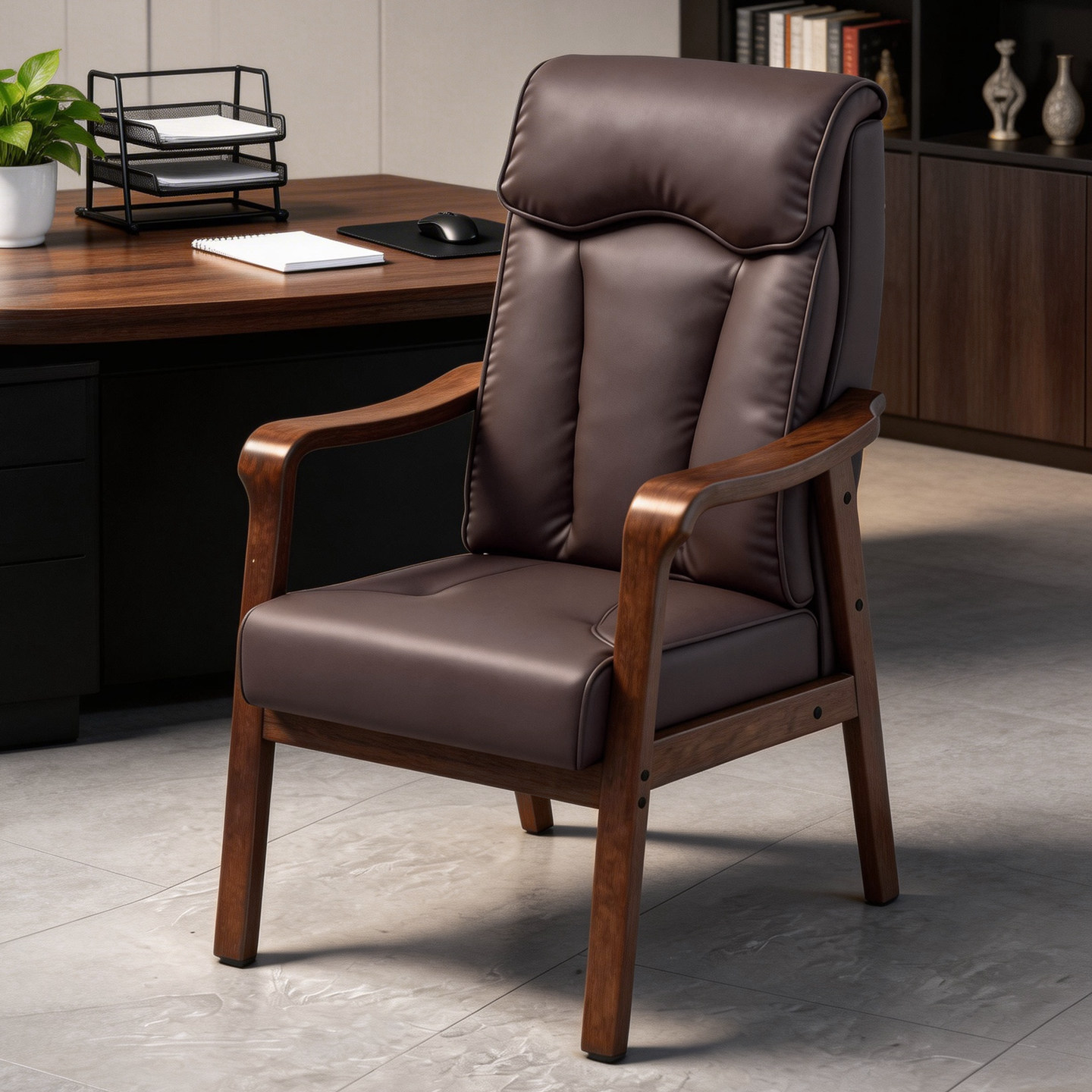 2026新款棋牌室麻将椅子商用办公电脑休闲椅纯实木防污皮轻奢餐椅