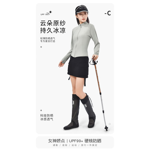 （巧玲）KS【夏季新款福利】女神娇点修身立领防晒衣K17