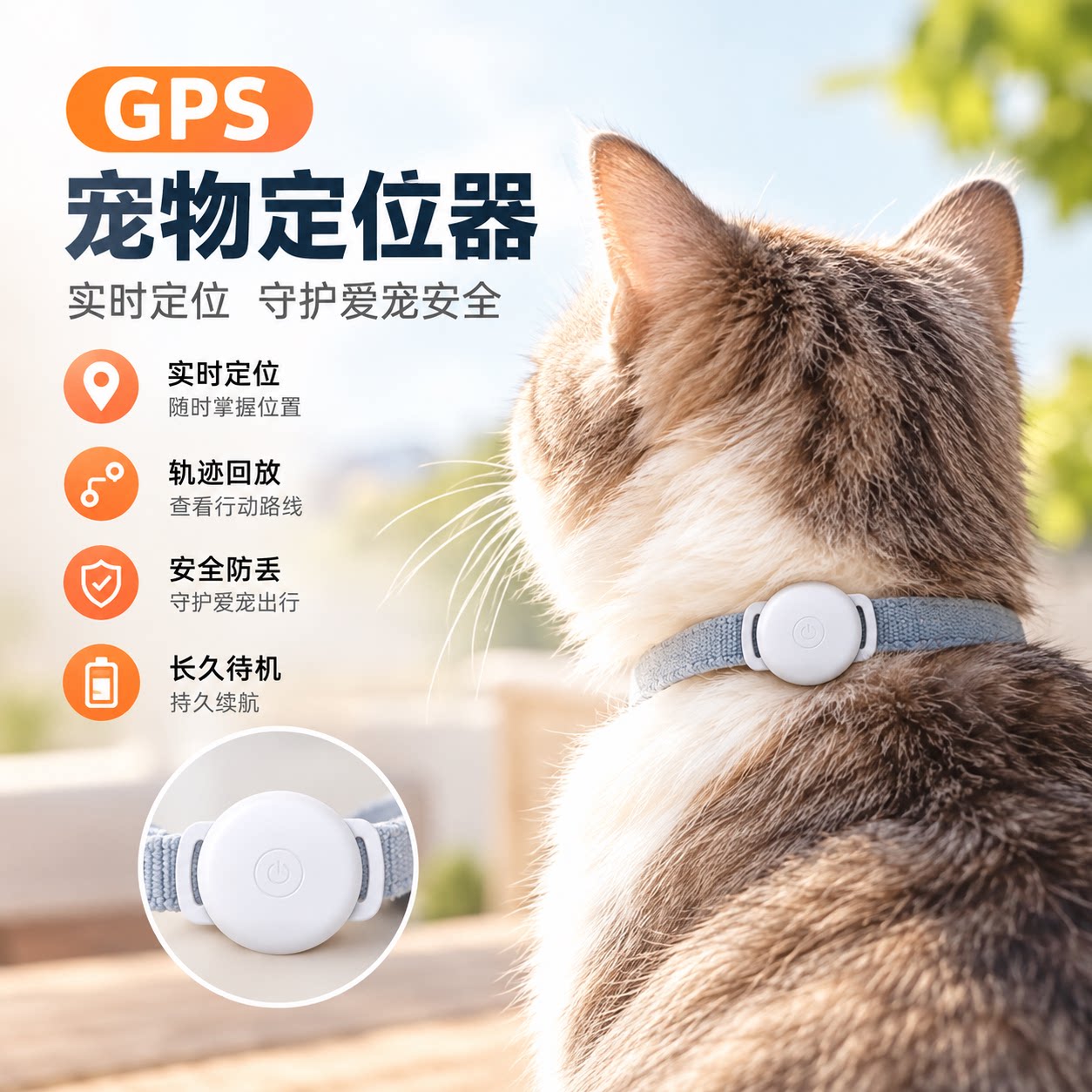 GPS宠物防丢定位神器适用猫咪