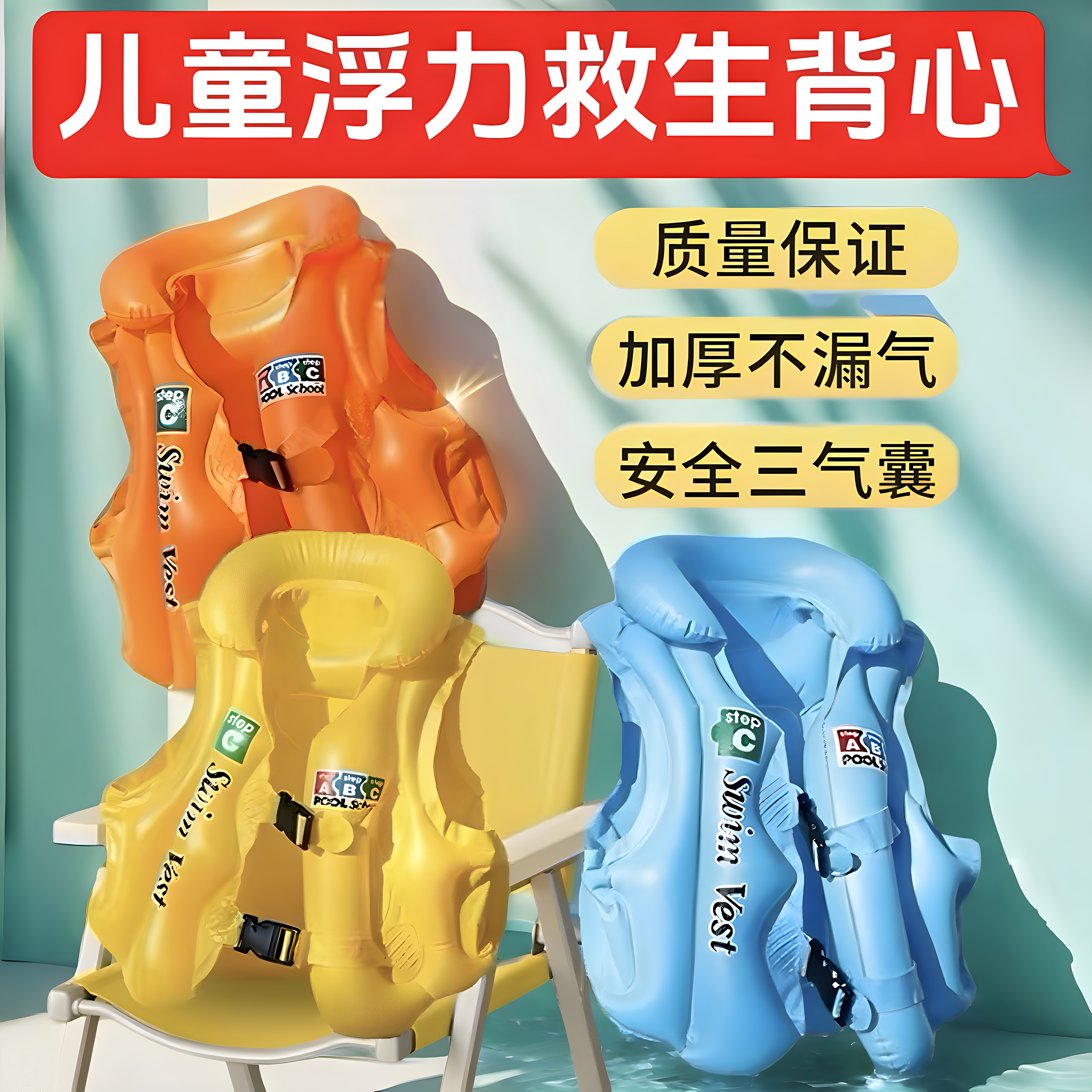 儿童初学加厚充气救生衣加厚耐用
