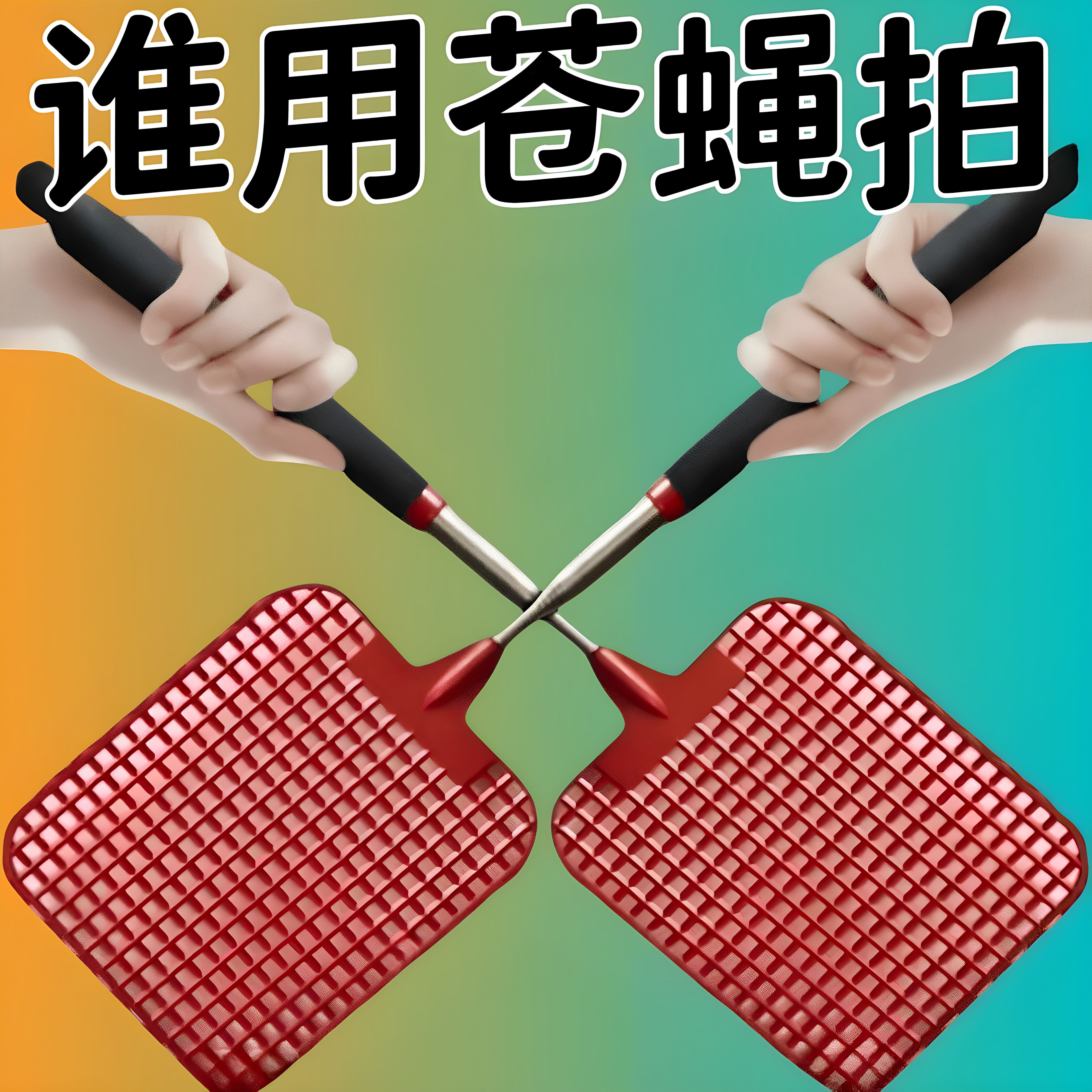 可伸缩苍蝇拍加长塑料苍蝇拍手动家用打蚊子拍子捕苍蝇神器耐用