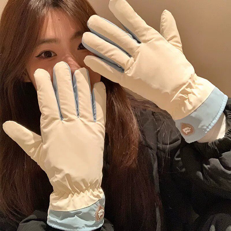 冬季女加绒加厚防风防水滑雪手套