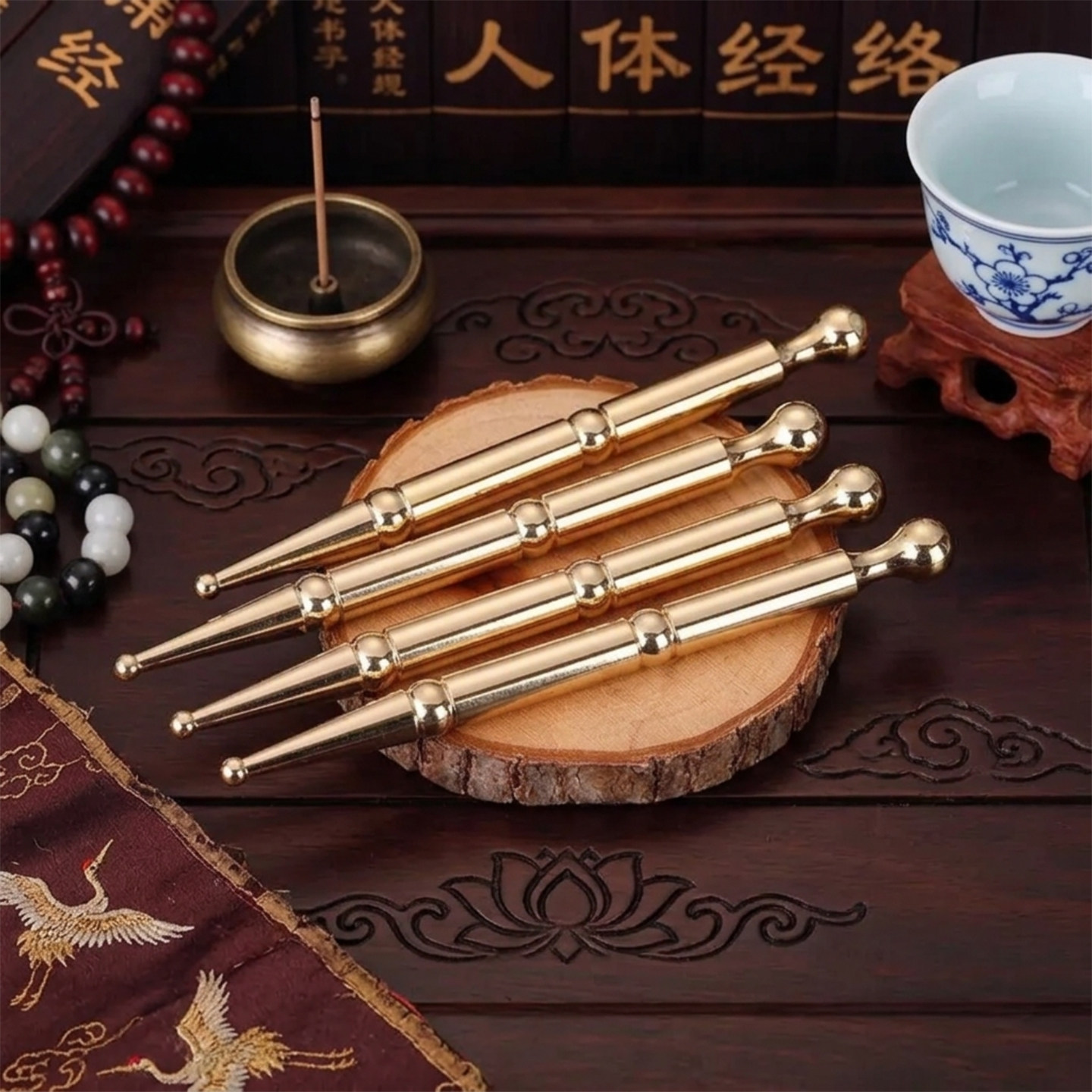 点穴笔纯铜经络按摩笔便携多头