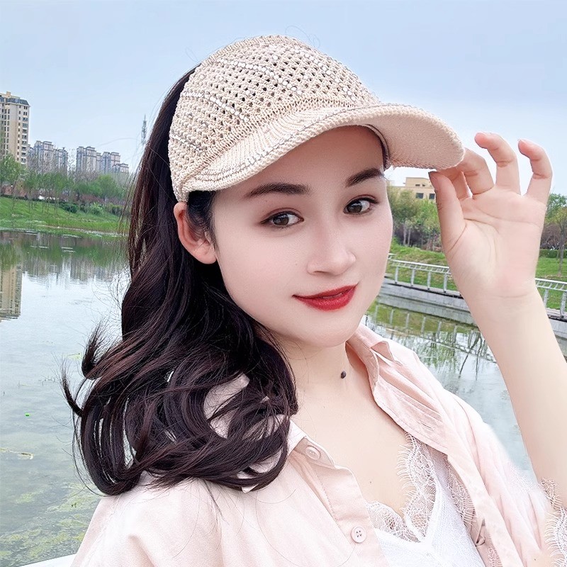 帽子假发一体空顶帽假发大波浪