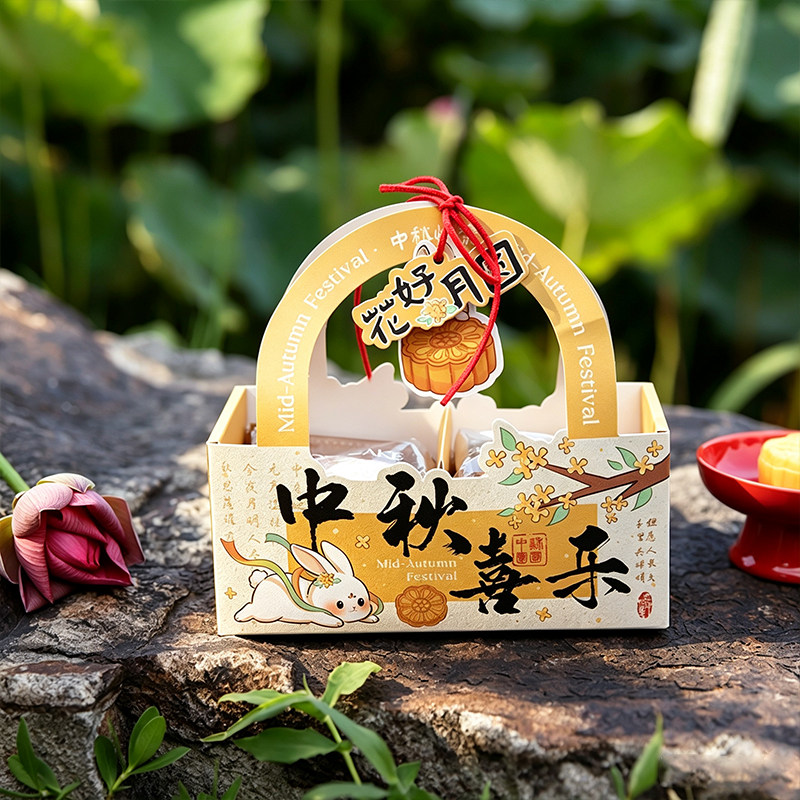 2026新款2粒4粒80g100g月饼包装盒礼盒创意糕点蛋黄酥盒加印log