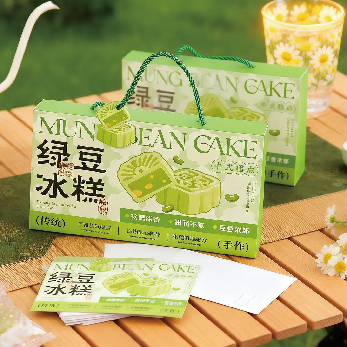 2026绿豆冰糕包装盒礼盒端午节高档烘焙手工糕点手提礼品盒空定制