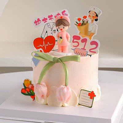 2025软胶白衣天使5.12护士节蛋糕