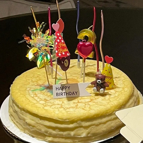 ins风山姆榴莲蛋糕装饰插牌笑脸