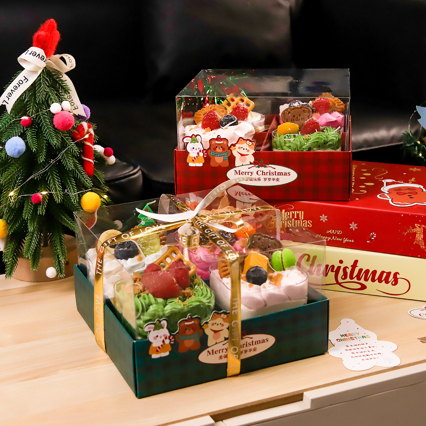 2025圣诞节蛋糕盒4四宫格下午茶打包甜品奶油慕斯烘焙包装包装盒,节庆用品/礼品,节日装扮用品,淘宝优惠券,粉丝福利购,淘宝优惠卷