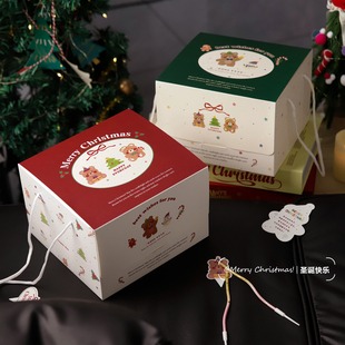 2025圣诞节网红包装盒小熊甜筒冰淇淋脆筒蛋糕甜品盒手拎手提盒子
