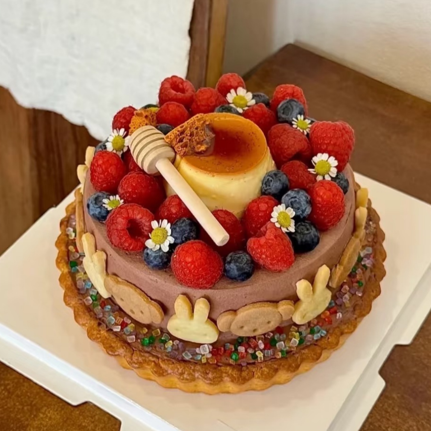 网红米菲兔蛋糕装饰饼干莓果布丁米菲甜品木质蜂蜜棒烘焙装扮配件