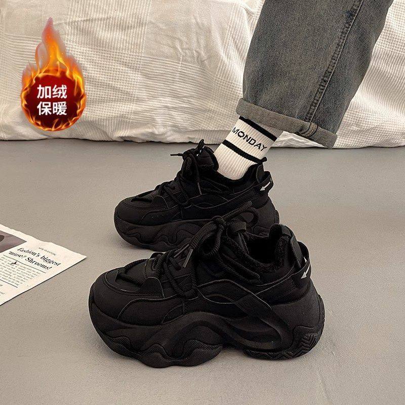 2026鞋子女秋冬同款老爹鞋女秋冬季加绒厚底增高韩系小白鞋鞋,女鞋,老爹鞋,淘宝优惠券,粉丝福利购,淘宝优惠卷